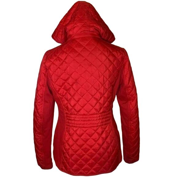 Women’s Kensie Warm Red Tufted Quilted Puffy Jacket Size Small - Picture 3 of 11